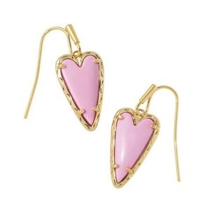 Kendra Scott Aria Heart earrings in Gold and Lilac